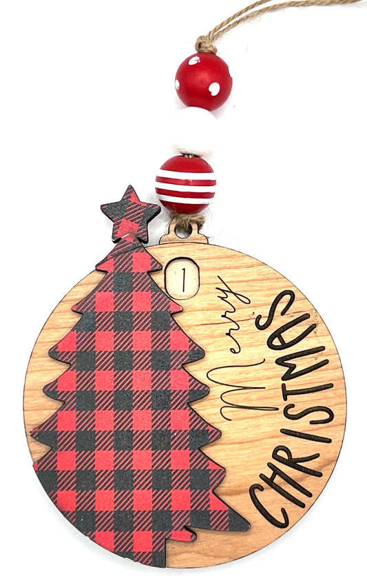 Ornament O1041 - Countdown Plaid